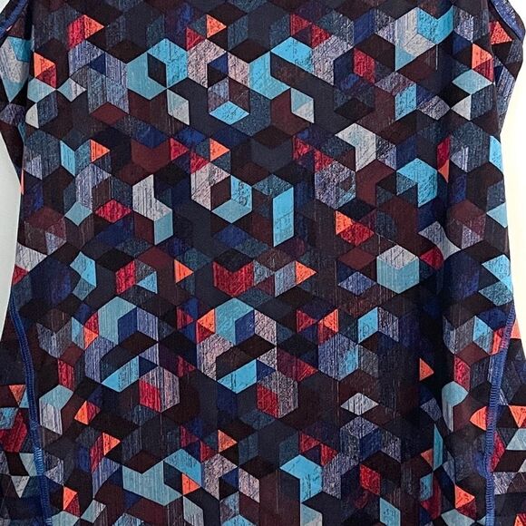 Athleta Chi Workout Tank Top Geometric Print Blue Size S - Picture 6 of 6